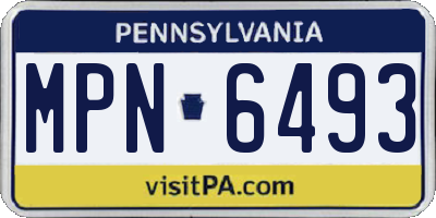PA license plate MPN6493