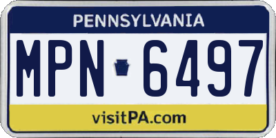 PA license plate MPN6497