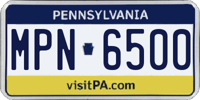 PA license plate MPN6500