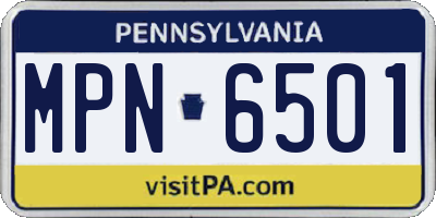 PA license plate MPN6501