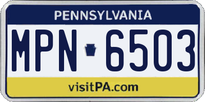 PA license plate MPN6503