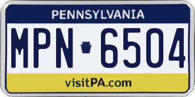 PA license plate MPN6504