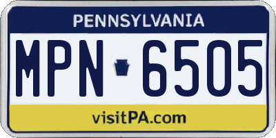 PA license plate MPN6505