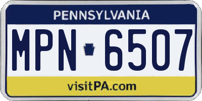 PA license plate MPN6507