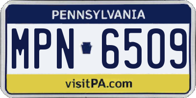 PA license plate MPN6509