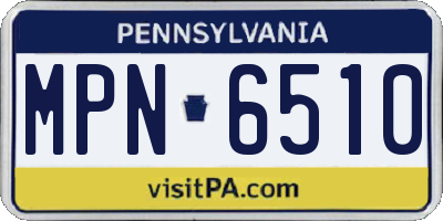 PA license plate MPN6510