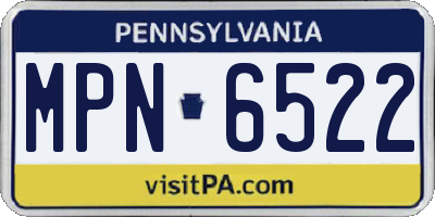 PA license plate MPN6522