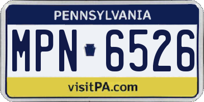 PA license plate MPN6526