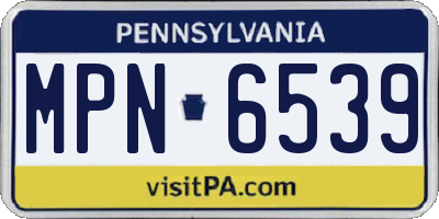 PA license plate MPN6539