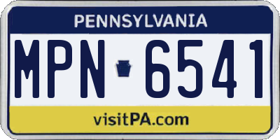 PA license plate MPN6541