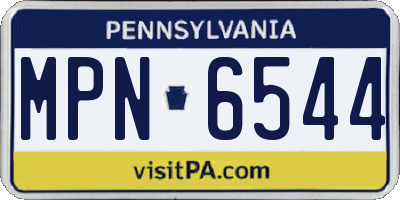 PA license plate MPN6544