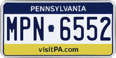 PA license plate MPN6552