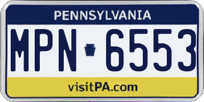 PA license plate MPN6553