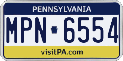 PA license plate MPN6554