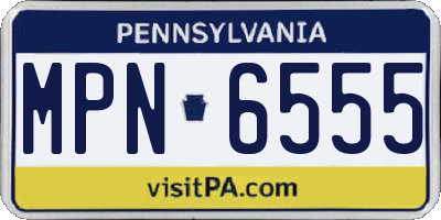 PA license plate MPN6555