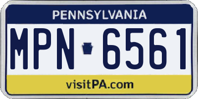 PA license plate MPN6561