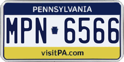 PA license plate MPN6566