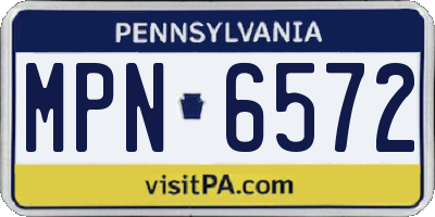 PA license plate MPN6572