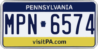PA license plate MPN6574