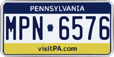 PA license plate MPN6576