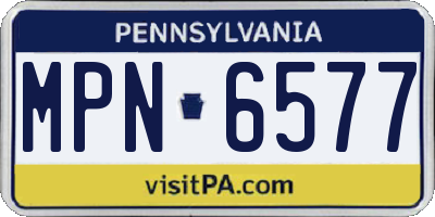 PA license plate MPN6577