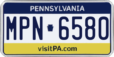 PA license plate MPN6580