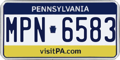 PA license plate MPN6583