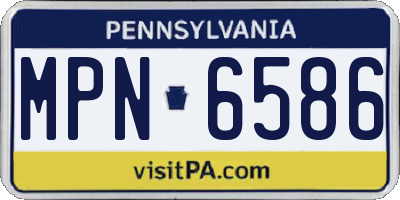 PA license plate MPN6586