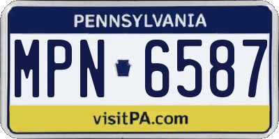PA license plate MPN6587