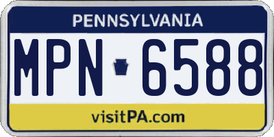 PA license plate MPN6588