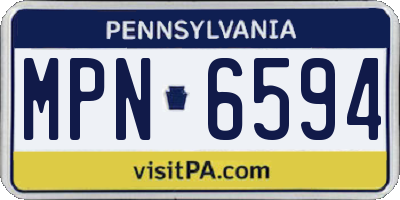 PA license plate MPN6594