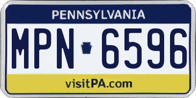 PA license plate MPN6596