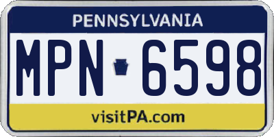PA license plate MPN6598