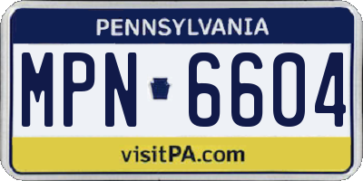 PA license plate MPN6604