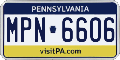 PA license plate MPN6606
