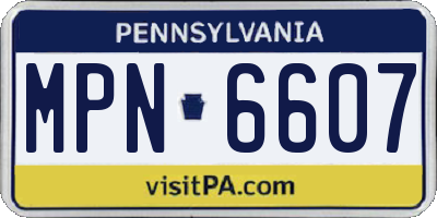 PA license plate MPN6607