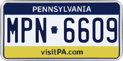 PA license plate MPN6609