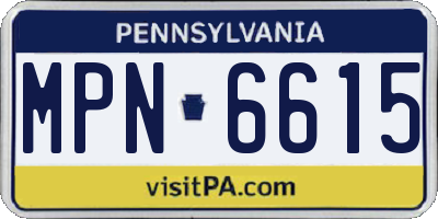 PA license plate MPN6615