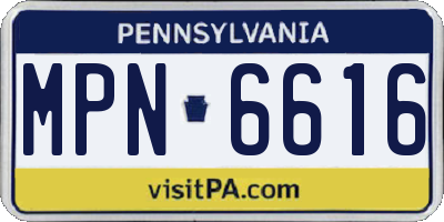 PA license plate MPN6616