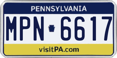 PA license plate MPN6617