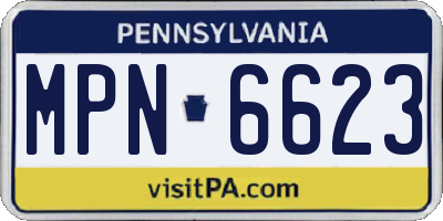 PA license plate MPN6623