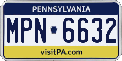 PA license plate MPN6632