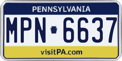 PA license plate MPN6637