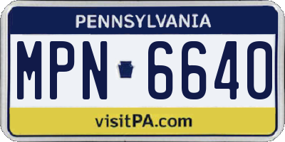 PA license plate MPN6640