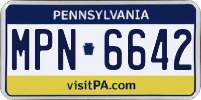 PA license plate MPN6642