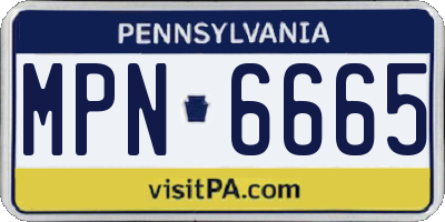 PA license plate MPN6665