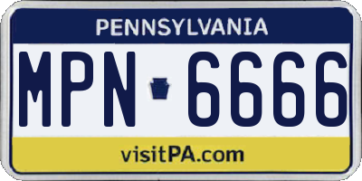 PA license plate MPN6666