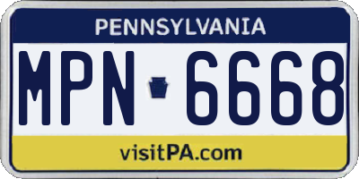 PA license plate MPN6668