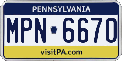 PA license plate MPN6670