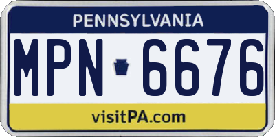 PA license plate MPN6676
